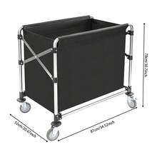 YIYIBYUS 87x52x78cm Commercial Laundry Cart, Black Laundry Cart With Wheels, Folding Laundry Cart - Black - View 3