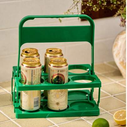 Cirelle 1 giỏ đựng bia di động phong cách cổ điển cho 2/4/6 chai, giá đựng rượu có thể gập lại, giá đựng bia, giá đựng xô đựng chai bia, giỏ đựng cà phê sữa trà di động, dùng hàng ngày và làm đồ dùng cho tiệc tùng, vật dụng thiết yếu cho lễ hội bia