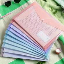 Set de 10/5 dosare transparente din PP, format A4, cu închidere cu clic, organizatoare de documente durabile și impermeabile, în culori asortate Macaron (roz, albastru, verde, violet), pentru studenți și birou, dosare pentru școală, pentru întoarcerea la școală, rechizite școlare