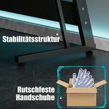 DEVOKO L Shaped Gaming Desk, Computer Desk With Moniter Stand, LED Light, Home Office PC Table Workstation - Black - View 3