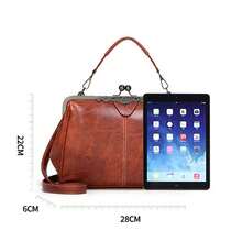 Retro Handbag For Women 2026 - High-Quality Shoulder Bag - Faux Leather In Vintage Look - Ideal For Everyday Use And Parties (22 X 6 X 28 Cm) - màu đen - Xem 3