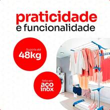 3-Story Aluminum Folding Retractable Compact Tower Clothesline With 4 Blue Wheels - Màu xanh lam - Xem 6