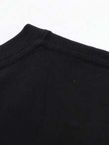 Black Cotton Casual T-Shirt Fall Women Clothes, Fun Design, Soft Fabric, Statement Shirt, Perfect Birthday Gift - Black - View 2
