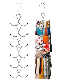 Móc treo khăn quàng cổ 12 ngăn, móc treo khăn quàng cổ có móc xoay 360 độ, móc treo quần legging cho tủ quần áo, móc treo tủ quần áo cho khăn quàng cổ, khăn choàng, thắt lưng, ví và mũ bóng chày - Xem 1