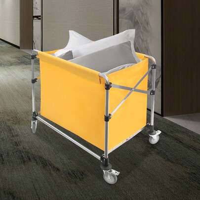 YIYIBYUS 220lbs Commercial Laundry Cart, Laundry Cart With Wheels, Folding Laundry Cart 90x60x88cm