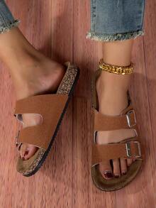 2024 Summer New Versatile Anti-Slip Adjustable Size Comfortable Slip-On Slippers - Tangerine Peel - View 1