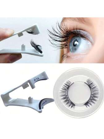 2 Pairs Magnetic Eyelashes Natural Look Reusable Magnetic Lashes Wispy Magnetic Eyelashes With Applicator No Glue