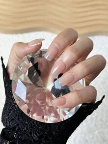 80毫米玻璃水晶美甲展示架，透明钻石形状，适用于手模照片拍摄工具