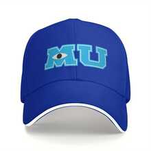 Monsters University Baseball Cap - Official MU Logo Hat In Royal Blue, Lightweight Breathable Sports Cap For Men, Women, Monsters Inc Fans - Gift For Mike & Sulley - Birthday/Graduation Present, Fan Merchandise, Sporty Design, Comfortable Fit, Fan Gear, Casual Wearers - 藍色 - 查看 1