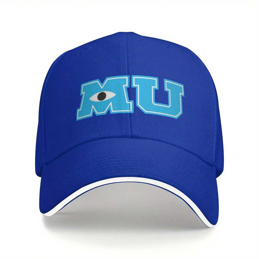 Monsters University Baseball Cap - Official MU Logo Hat In Royal Blue, Lightweight Breathable Sports Cap For Men, Women, Monsters Inc Fans - Gift For Mike & Sulley - Birthday/Graduation Present, Fan Merchandise, Sporty Design, Comfortable Fit, Fan Gear, Casual Wearers - 藍色 - 查看 1