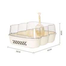 Large Semi-Open Cat Litter Box 41cm | Splash-Proof, Durable With Scoop - Khaki - View 5