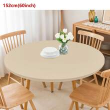 1pc Solid Color Fitted Tablecloth, Removable & Washable Milk Silk Tablecloth, 125g Fabric, Suitable For Party, Picnic, Camping, Restaurant, Outdoor, Indoor Gathering And Daily Use, Non-Standard Size