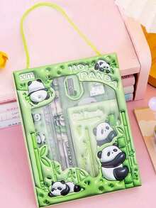 1/2pcs Cute Panda, Astronaut, Cat Cartoon Stationery Set, Including Pencil, Eraser And Ruler, Suitable For Students, Graduation Gifts, School, Drawing, Markers, Stationery, Halloween Gifts, Christmas Gifts, Gifts For Friends And Family, Christmas Eve Gifts, Eid Gifts, Holiday Party Gifts, Birthday Gifts, Party Favors - Multicolor - View 6