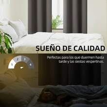 Cortinas Blackout para Recamara Cortas,Cortinas para Recamara Reducción de Ruido,Cortina con Ojales en la Parte Superior,Suave 100% Poliéster Tela Impermeable,2 Paneles, 132x140cm - Gris-1.32*1.40m - Ver 8