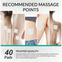 40 PCS Electrode Pads For Tens Electrode Pads EMS Replacement Unit 2x2 7000 3000 Muscle Stimulator - 黑與白 - 查看 5