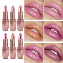 SAM SUGAR 1pc Diamond Pearl Gloss Lipstick, Waterproof, Sparkling, Moisturizing, Long-Lasting Lip Gloss, Versatile For Holidays, Parties, Stage Makeup - 彩色 - 查看 6