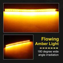 S&D 1pc/2pcs Car Mirror Lights Universal Auto Mirror Light Car Turn Signal Streamer Strip Flowing Turn Signal Lamp Car Accessories