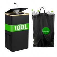 600D 牛津尼龙可折叠室内瓶子收集器，抑臭回收箱，容量 100 升，抗撕裂且可清洗，可收集约 35 个瓶子，非常适合家庭使用，口型设计瓶子收集器 - 彩色 - 查看 7