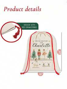 1pc- Customized Large Christmas Sacks, 15.7 X 23.6-Inch Personalized Christmas Gift Bags, Customized Name Santa Claus Sacks, Christmas Rabbit And Fox Gift Bags, Christmas Gift Bags, Holiday Gift Bags, Gift Bags, Purchased Products Christmas Big Bags, Christmas Big Bags, Christmas Big Bags, Christmas Big Bags, Special Gift Christmas Big Bags - Multicolor - View 5