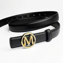 Unisex Vintage Belt With Smooth Letter Metal Buckle, PU Leather, Fashionable Design, Suitable For Jeans, Suits, Dresses - Ideal For Dates, Holidays, Parties, Casual Outings. Multiple Colors Available, Great Gift For Friends And Family For Christmas, Halloween, Oktoberfest And More