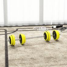 HOMCOM 20KGS 2-In-1 Dumbbell & Barbell Adjustable Set Strength Muscle Exercise Fitness Plate Bar Clamp Rod Home Gym Sports Area, Yellow - Yellow - View 8