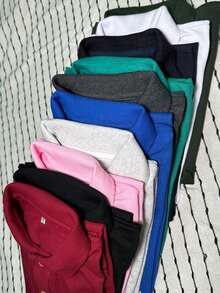 Men's PLAIN POLO Shirt Premium Cotton Pique Fabric Promotion - 綠色 - 查看 6