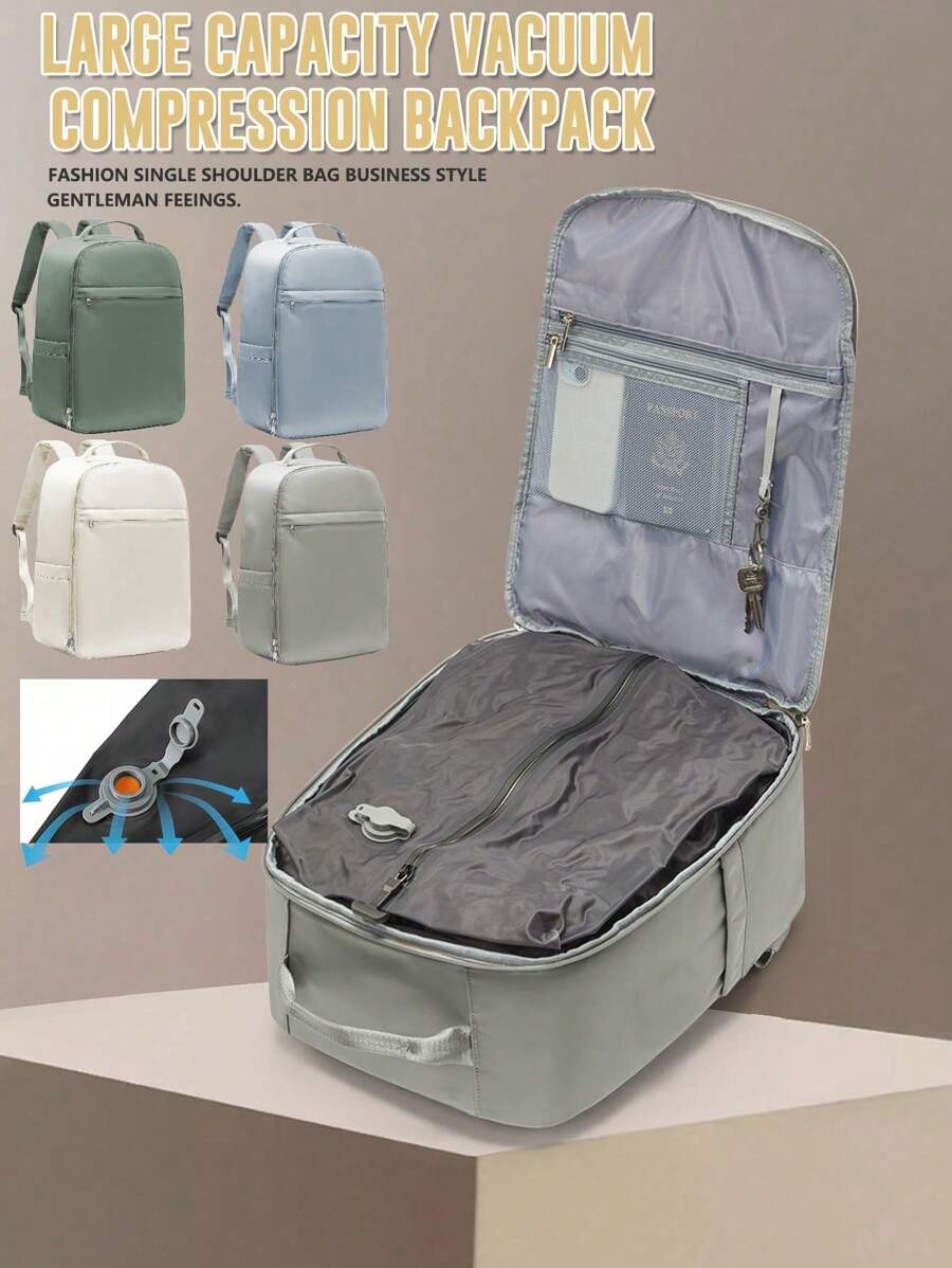 Unisex Large Capacity Vacuum Compression Travel Backpack, Aviation Certified Waterproof Nylon Hiking Backpack, Portable Vacuum Compression Air Bag Backpack, Essential For Outdoor Travel