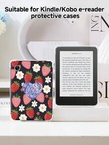 Ayotu Funda protectora con diseño de fresa roja, compatible con Kobo Clara Colour/Kobo Clara BW/Kindle Paperwhite 12th Gen 2024/Kindle (11th Gen - Lanzado en 2024)/Kindle 10th Gen 2019, patrón de fruta, carcasa transparente para Kindle - Multicolor - Ver 22