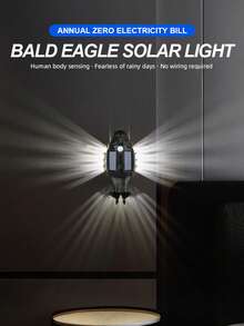 1 pieza Luz de pared solar, Lámpara de águila, Luz de ambiente creativa con sensor de movimiento, Luz de paisaje, Luz de pared exterior para senderos, Lámpara de estilo europeo para patio, Adecuada para: Sendero de paisaje, Patio, Acera, Entrada privada, Decoración navideña, Regalo de Navidad