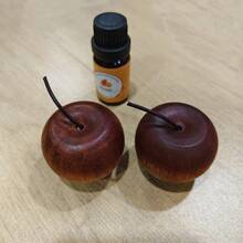 Difusor de Aroma de Maçã de Madeira, Decoração de Maçã de Madeira Sólida, Difusor de Fragrância para Carro