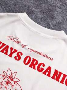 Manfinity Hypemode Men's Slogan & Pomegranate Graphic Round Neck Short Sleeve Casual T-Shirt - Trắng 2 - Xem 6