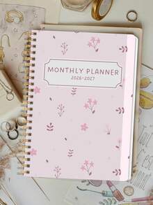 Trees 2026-2027 年月度计划笔记本，A5 简约周计划和月度计划学年日历笔记本，32 页办公和学校用品，完美的教师礼物 - 彩色 - 查看 1