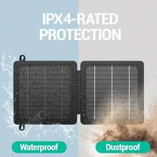 10W Solar Charger, IP65 Waterproof, Foldable With Dual USB Outputs (5V/2A Max) Compatible With IPhone, IPad, Sasung, And More. Ideal For Outdoor Use.