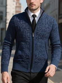 Men's Knitted Thermal Lining Casual Jacket, Fall Winter