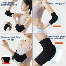 4 Pcs Knee Pads And Arm Pads With Protection Pad, Breathable Compression Elbow Pads Set, Volleyball Knee Sleeves For Basketball, Yoga, Running, Cycling Exercises, And Suitable For Both Men, Women, And Children, 1 Pair Knee Pad+1 Pair Arm Pads, Black - 黑色 - 查看 4