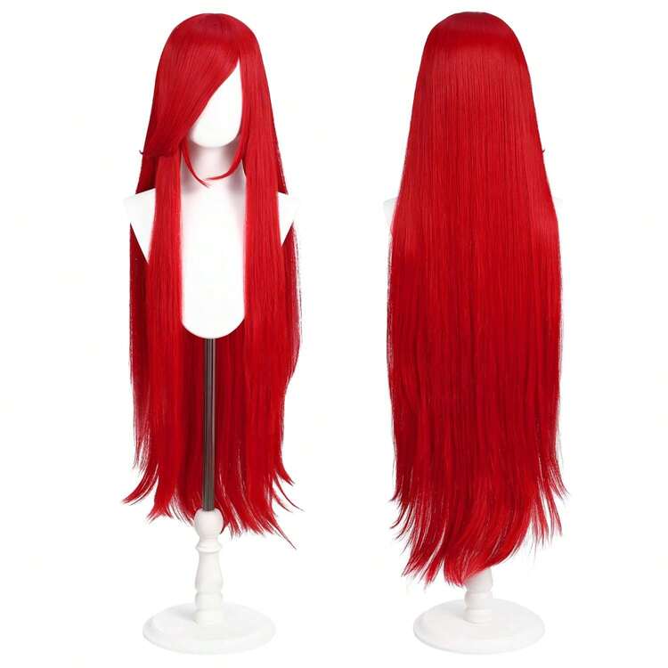 Party Wig-100cm / 40inch Universal Anime Costume Wig With 2 Hair Caps Cosplay, Halloween & Themed Parties (Red) - 深棕色 - 查看 7