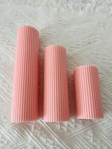 1 buc Lumânare Parfumată Roz Nou, Lumânare Cilindrică cu Dungi Verticale (Diametru: 5 cm/1,96 in, Înălțime: 3,93 in-7,87 in), Stil European, Lumânare Fără Fum, Decor Creative, Decorațiune Interioară, Ornament Modern pentru Living, Recuzită, Decor de Masă, Cadou, Decorațiune de Ziua de Naștere