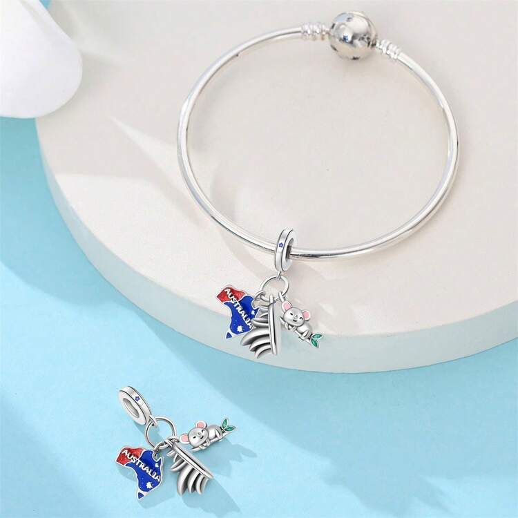 1 件 DIY 国家地标和宠物三件套吊坠；北京熊猫中国情、澳大利亚悉尼考拉、荷兰风车郁金香、伦敦大本钟、泰姬陵、日本景点、希腊寺庙等，制作完美的熊猫手链必备配饰；圣诞节、旅游度假、万圣节等礼物 - 彩色 - 查看 6