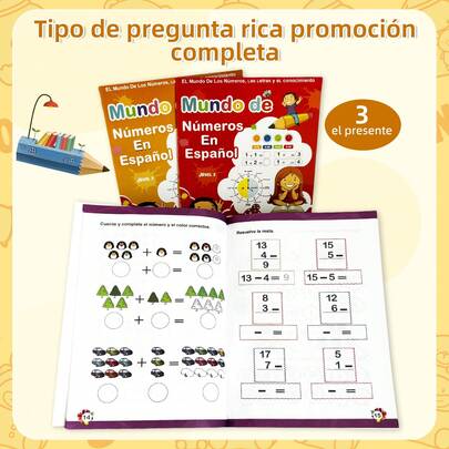 西班牙语趣味数学计数手写练习册 1-100 数字练习 适合初学者数学计数练习，学校教育用品