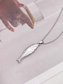 1pc Stainless Steel Cute Salted Fish Ocean Style Elegant Necklace - Salted Fish Necklace - View 9