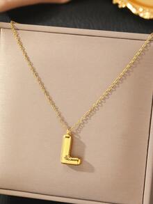 1 件不锈钢 26 字母吊坠项链，时尚优雅，送给她的绝妙礼物
