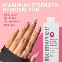 Ella+Mila 100% Acetone Nail Polish Remover - Pure Acetone Fingernail Polish Remover For Removal Of Glue, Gel, Acrylic - 8oz