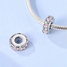 1 件镀银金色原创设计间隔饰物懒猫闪亮锆石硅胶塞饰物适用于手链项链 DIY 珠宝制作串珠配饰女士珠宝 - 銀或金 - 查看 4