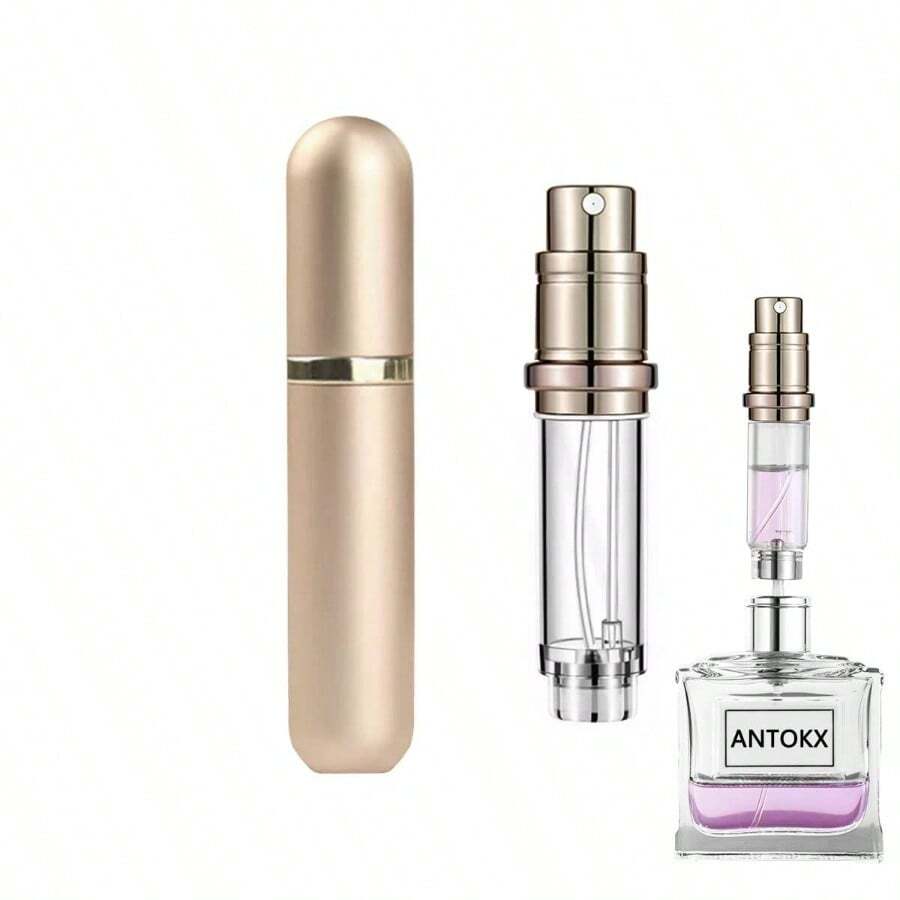 Travel Perfume Bottle Atomizer - 5ML Atomiser, Pocket Dispenser, Scent Pump, Leakproof Portable Sprayer Women And Men Black - 1 - 金-1 - 查看 1