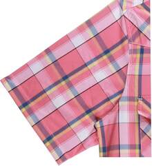 Mens Short Sleeve Plaid Button Down Shirt Western Casual Shirts With Two Pocketshalloween - Hồng - Xem 8