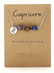 Aries,Taurus,Gemini,Cancer,Leo,Virgo,Libra,Scorpio,Sagittarius,Capricorn,Aquarius,Pisces,Constellation Crystal Necklace  Suitable For Halloween, Christmas, Thanksgiving, New Year Gift - 十二星座 - 查看 9