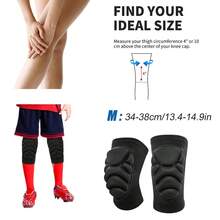 儿童/青少年护膝/护肘一双装，加厚压缩支撑套，透气轻便，适用于篮球、摔跤、足球、排球、滑雪、舞蹈等运动的防护装备 - 彩色 - 查看 15