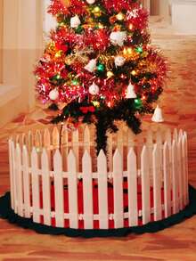 20pcs/Set 12-Inch Christmas Tree Gate, Kids & Pets Fence Barrier, Party Garden Home Decor Small White Plastic Fence Panels - Lightweight, Durable And Easy To Clean Fence For Indoor/Outdoor Garden, Flower Beds, Vegetable Patches, And Christmas Decor - Multifunctional Garden And Home Decoration, Outdoor Fencing