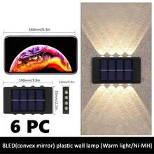 10LED/8LED Solar Wall Lights, 1/2/6pcs Multi-Pack Options, Up & Down LED Lamp Design Suitable For Decorating House Exterior Walls, Fences, Corridors, Decks, Stairs, Gardens, Front/Backyard - Black - View 19