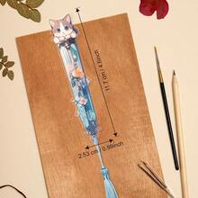1pc Acrylic Bookmark, Cat Pattern - Cute Transparent Bookmark With Tassel, Ideal Gift For Book Lovers - Multicolor - View 8